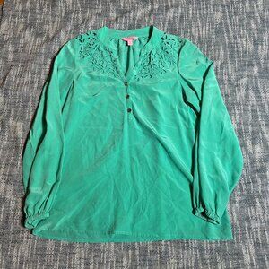 Lilly Pulitzer Elsa 100% Silk Top Size XS